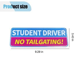 3 PCS Student Driver Magnet for Car, Weather Resistant Removable Novice Rookie Driver Reflective Car Decal, No Tailgating Safety Attention Signs Car Bumper Stickers (Blue/Pink)