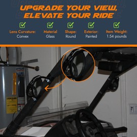 Baja Racing Supply Offroad Side View Mirror Kit – Round Convex Glass Mirrors for 1.75" Roll Bars, Heavy-Duty UTV Side Mirrors for Polaris RZR, SxS, Dune Buggy – Easy Install, Universal Fit.