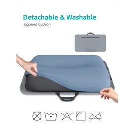 Istudyniture Lap Desk | Portable Laptop Desk & Stand – Fits Up to 17 inch – Washable Cushion, Built-in Phone Holder – for Bed, Couch, Sofa, Floor – Writing, Reading, Home Office – Large, Grayish Blue