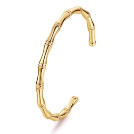 YOVORO 18K Gold Plated Cuff Bracelets for Women Open Adjustable Gold Cuff Bangle Bracelets Thick Hammered Wrist Cuff Bracelets Thin Minimalist Gold Cuff Bracelet B