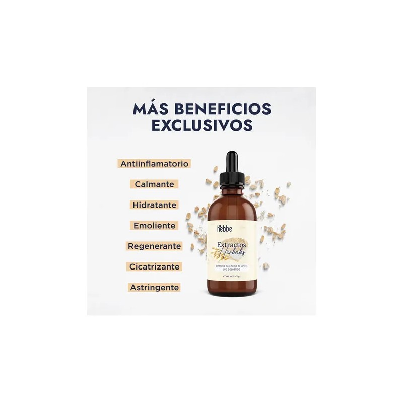 Hebbe Cosmetics Extracto Glicólico de Avena 100g 4X Para Piel