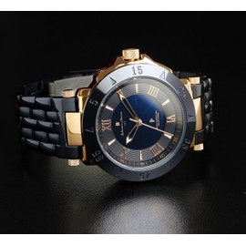 Salvatore Marra SM18112SS-PGBL Men's Wristwatch, Royal Blue, Radio-Solar, Stainless Steel, blue, Bracelet Type