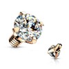 3 Pc 14G CZ Gold Yellow Gold Prong Set Dermal