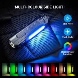 Rechargeable Flashlights High Lumens, Sofirn IF23 4000lm Flashlight 3-in-1 with side white light and RGB mode, IPX8 waterproof,long runtime, magnetic base, suitable for home, emergency, camping
