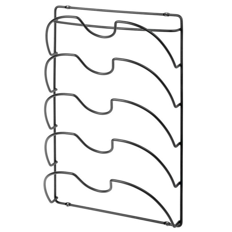 mDesign Metal Wire Pot and Pan Lid Rack Organizer for