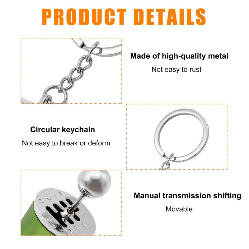 Kewucn Car Shifter Gear Keychain, Creative 6 Speed Manual Transmission