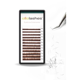 Brown Color Eyebrow Extensions I Curl 0.10mm Mix4-8mm 4mm 5mm 6mm 7mm 8mm (Brown Mix4-8mm 0.10 I Curl)