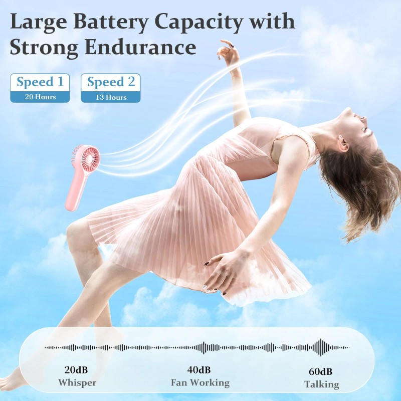 k36 Mini Personal Fan Handheld, Small Portable Handheld Fan, Battery