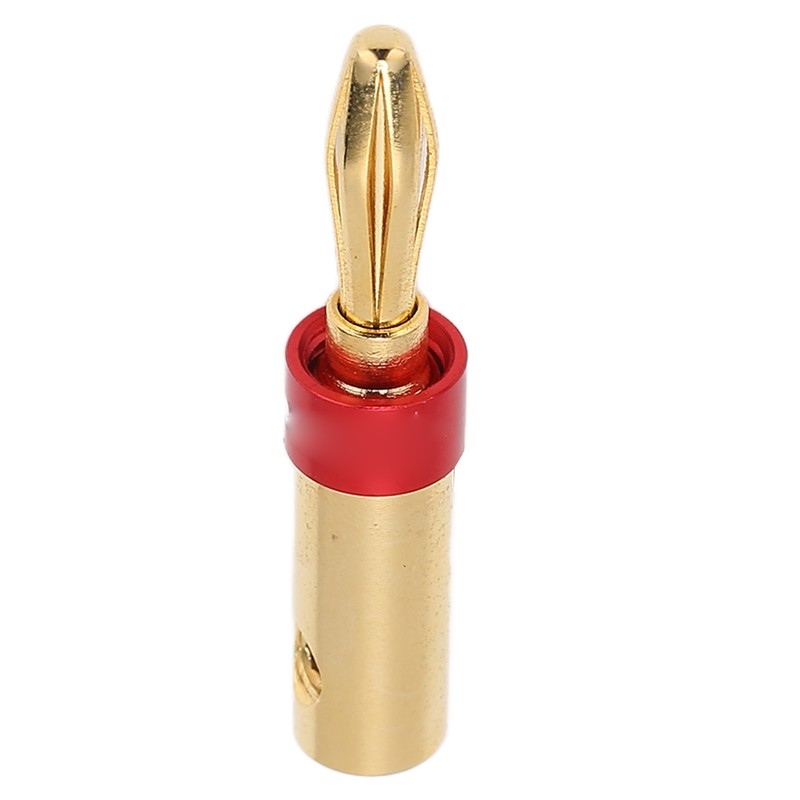 Preffair 4pcs Speaker Banana Plugs 24K Gold Plated Dual Screws