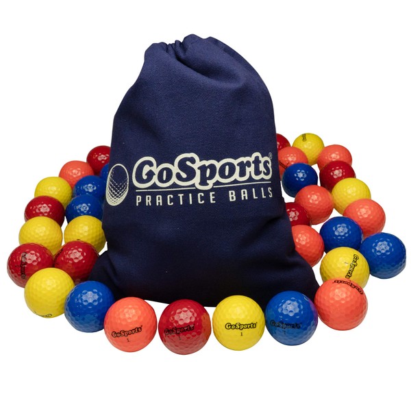 GoSports All Purpose Golf Balls for Play or Practice - 32 Pack with Tote Bag