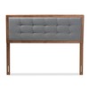 Baxton Studio Sarine Mid-Century Modern Dark Grey Fabric Upholstered Walnut