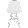 LeisureMod Carey Modern Eiffel Base Molded Dining Side Chair (Clear)