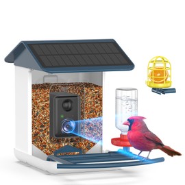 BROAIMX BROAIMX Smart Feeder with Camera, Free AI Forever for 11,000+ Species, 64G TF Card & 1080P HD, Solar-Powered Wireless Outdoor Design, App Alerts & Two-Way Audio for Garden Wildlife Watching