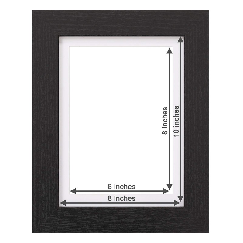 Fabian Clarke London® 10x8 Picture Photo Frame Black with 8x6