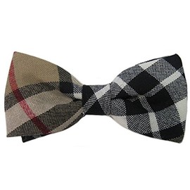 Ingles Buchan Mens Scottish Wool Tartan Pre-Tied Bow Tie Thompson Camel
