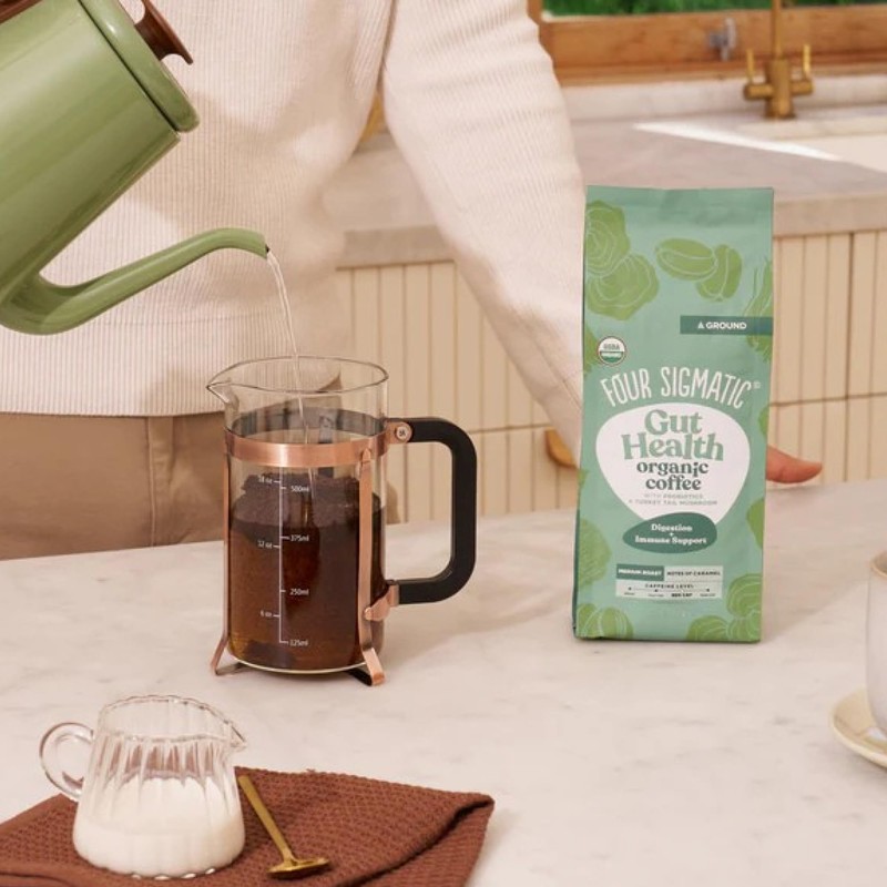 Four Sigmatic Gut Health Organic Ground Coffee | Medium Roast,