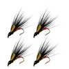 EMSea 4x Black Cormorant Wet Trout Flies Fish 10 Hooks