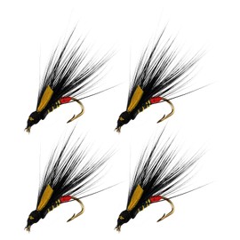 EMSea 4x Black Cormorant Wet Trout Flies Fish 10 Hooks Suitable for Fishing Water Trout