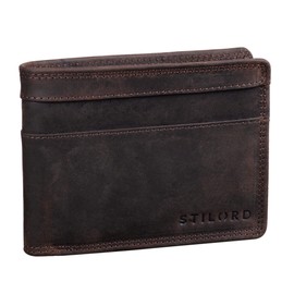 STILORD 'Cooper' RFID Leder Brieftasche Herren Vintage Portemonnaie Männer mit Ausweisfach und Ausleseschutz in Schwarzer Geschenkbox - Herren-Geldbörse Echt-Leder, Farbe:dunkel - braun