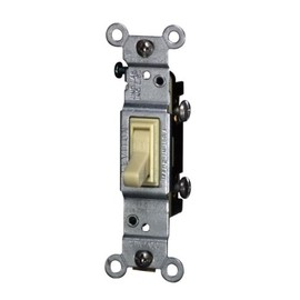 Leviton 15 Amp, 120 Volt, Toggle Co/Alr Single-Pole AC Quiet Switch, Residential Grade, Grounding, 2651-2I, Ivory