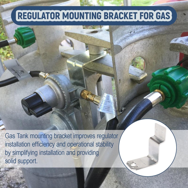 GGTE Universal L-Mount Regulator Mounting Bracket, RV Post Dual Tank