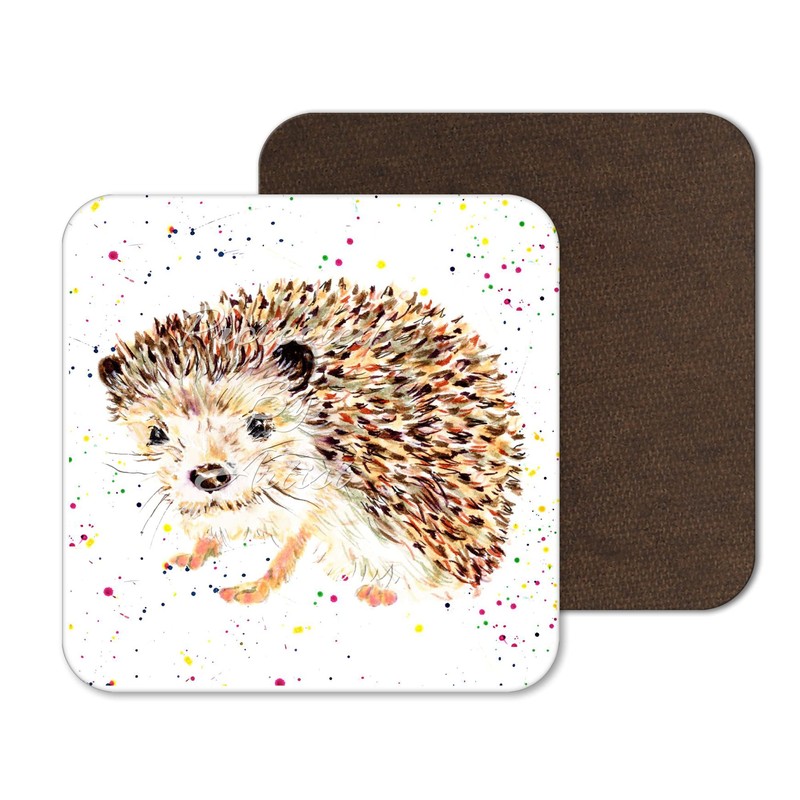 Coaster Hedgehog British Wildlife Hand Painted Animals Coasters Watercolour Art