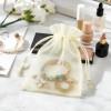 100pcs Beige Bolsas Lote De Bolsa Regalo De Organza 10*15cm