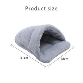 Slippers Semi-Closed House for Pets Cat House Easy to Clean Warm and Safe Cat Caves Critter Squirrel Hedgehog Dutch Pig (Light Grey, XS)