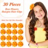 Waydress 30 Packs Flower Hair Clip Rose Hair Accessories Floral