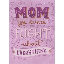 Sellers Publishing RSVP Mom You Were Right About Everything Text on Pink Funny Mother's Day Card