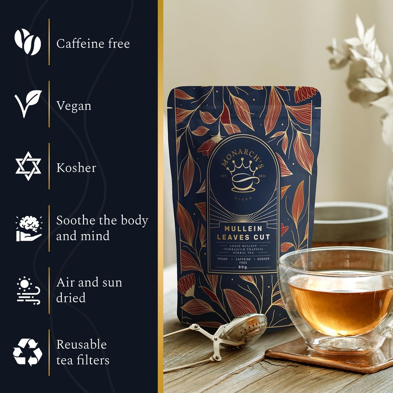 Mullein Tea with Luxury Teaspoon & Biodegradable Filters | Herbal