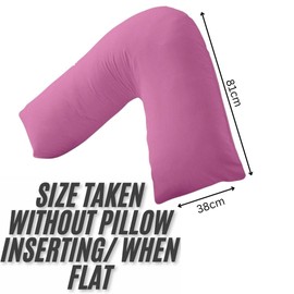 NURBAY V Pillowcase cover 100% Polycotton V pillow case cover - Neck & Back Support Orthopaedic Pregnancy Nursing V shaped Pillowcase cover only (Fuchsia)