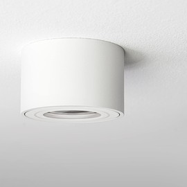 linovum Surface-Mounted Light SMOL-W Extra Flat IP44 in Matt White and Round - Surface-Mounted Spotlight Diameter 80 mm Suitable for LED Modules