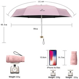 Nnicorns Ash Umbrella, Umbrella with Storage Bo, UV Protection, Mini 6 Bone Umbrella, Windproof Umbrella for Adults Children, mint green