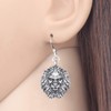 WEVENI Alloy Antique Lion Head Dangle Earrings Silver Gold Plated