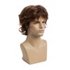 Wigs for Men, Short Curls, Brown Wigs, Synthetic Clothing, Replacement