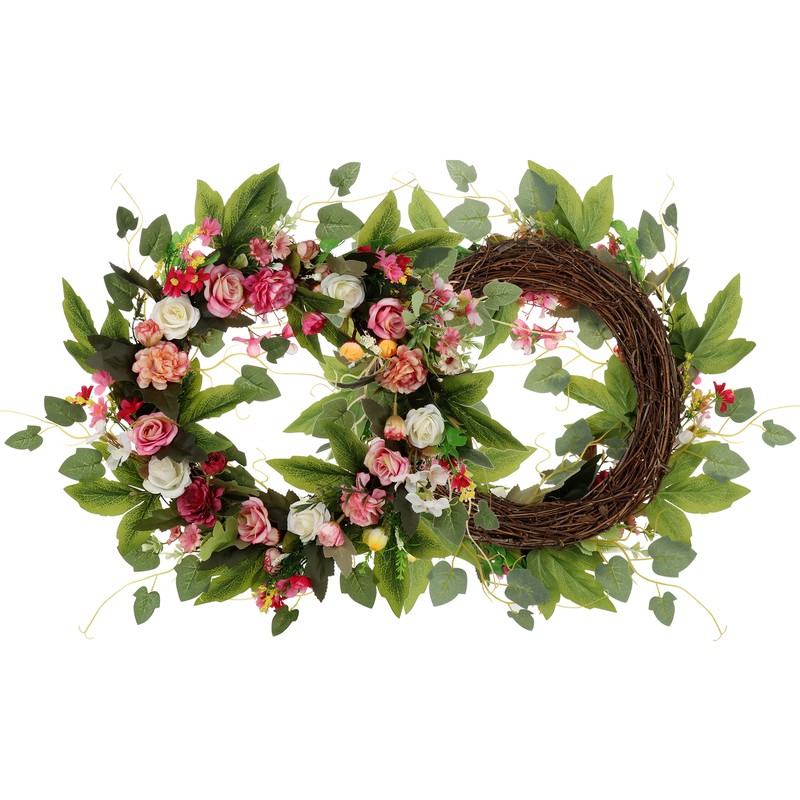 European Simulation Spring Wreath Artificial Flower Lintel Wreath Hanging Decoration