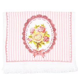 Clayre & Eef CT020 Guest Towel White Pink 40 x 66 cm