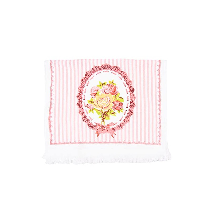 Clayre & Eef CT020 Guest Towel White Pink 40 x