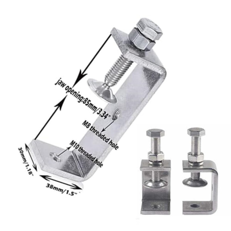 Wanfoou 2 PCS Stainless Steel C Clamp Tiger Clamp Woodworking