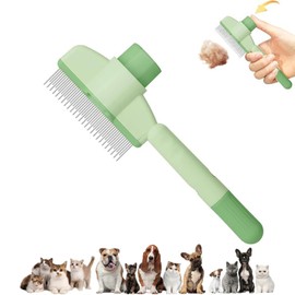 Coehaopike Pets Painless, Healing Brush, Slicker Brush, Long and Short Hair Types, Comb Hair Loss Remover with One Massage, Easy to Remove Hair Loss by Pressing a Button, Pet Grooming Brush, For Cats