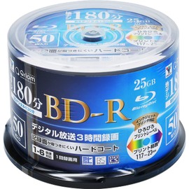 Yamazen Curiom BD-R50SP (for Single Recording) (Single Layer / 1-6x Speed, 50-Sheet Spindle) 25GB