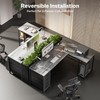 Huuger 55 Inch L Shaped Desk with Drawers, Reversible Computer