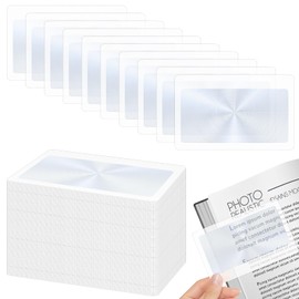 100 Pieces Thin Fresnel Lens, Credit Card Size Pocket Magnifier, Kid Magnifying Lens for Reading and Fire Starting 3.3 x 2.2 Inches Magnifying Lens Cards