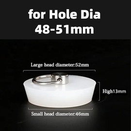 Rubber Drain Stoppers,Bath Sink Plug with Hanging Ring,Rubber Seal Plugs Covers Caps For Kitchen Bathtubs Sink Seal(For Hole Dia 48-51mm)