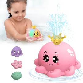 FRANCISCO Juguetes de Baño, Juguetes de baño para Bebe, Ballenas Burbujas para Baño, Juguetes para Bañera, Juguetes de Agua para Niño, Juguetes de Baño para Jugar,Juguetes de Agua o Tina (Rosa)