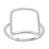 JEWELRITZY Solid 925 Sterling Silver 16.2mm Open Square Geometric Minimalist