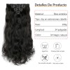Extensiones De Cabello Ondulado Natural Clip Cortinas 7 Pzas