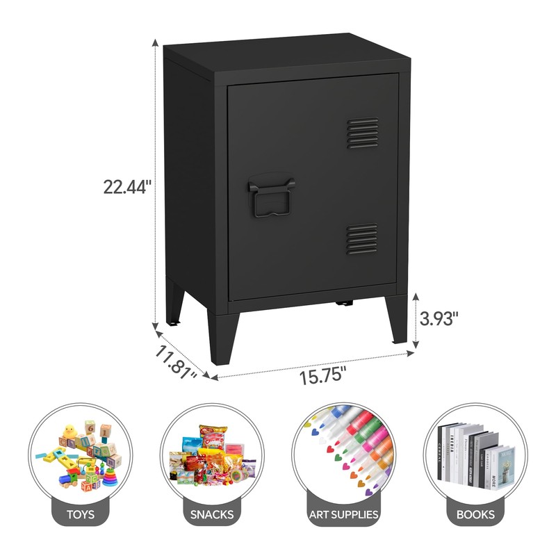 MIOCASA Metal Nightstand Modern End Side Table Steel Bedside Storage