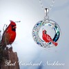 YAFEINI Red Cardinal Necklace Sterling Silver Celtic Knot Crescent Moon
